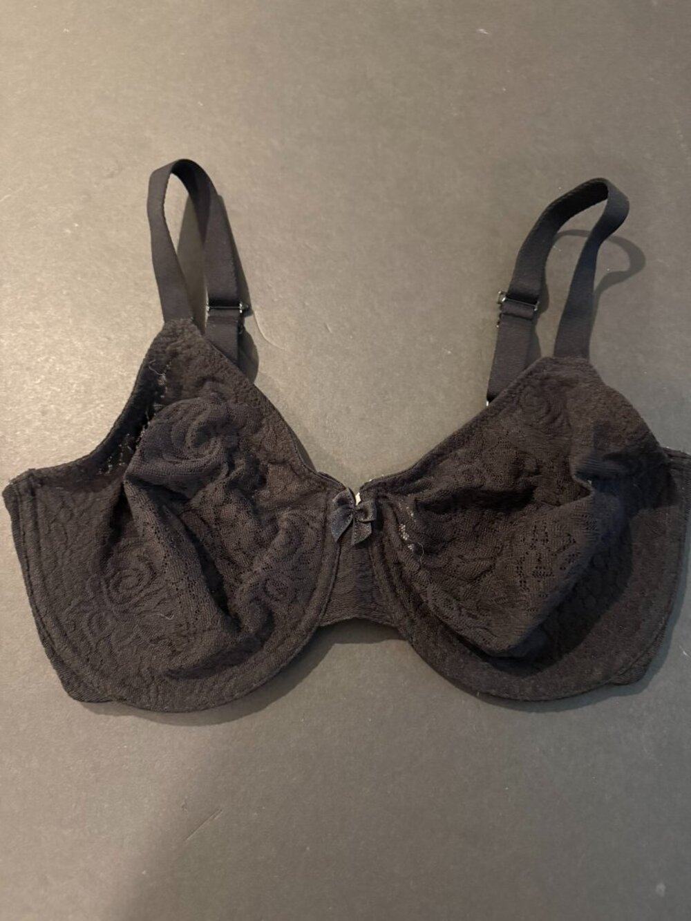 Wacoal Black Lace Underwire Bra 32DD Full Coverage
